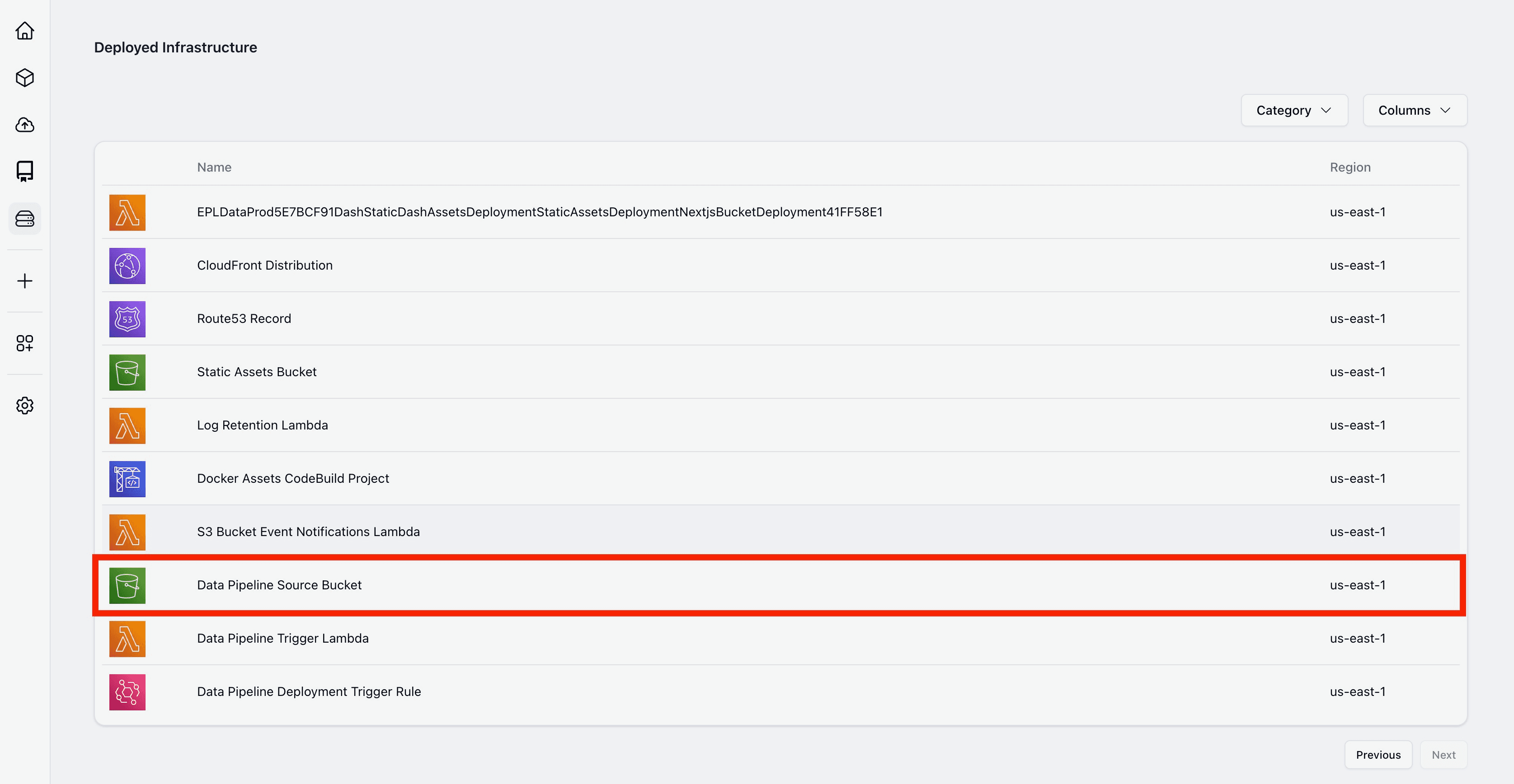 Dash Data Pipeline Source Bucket