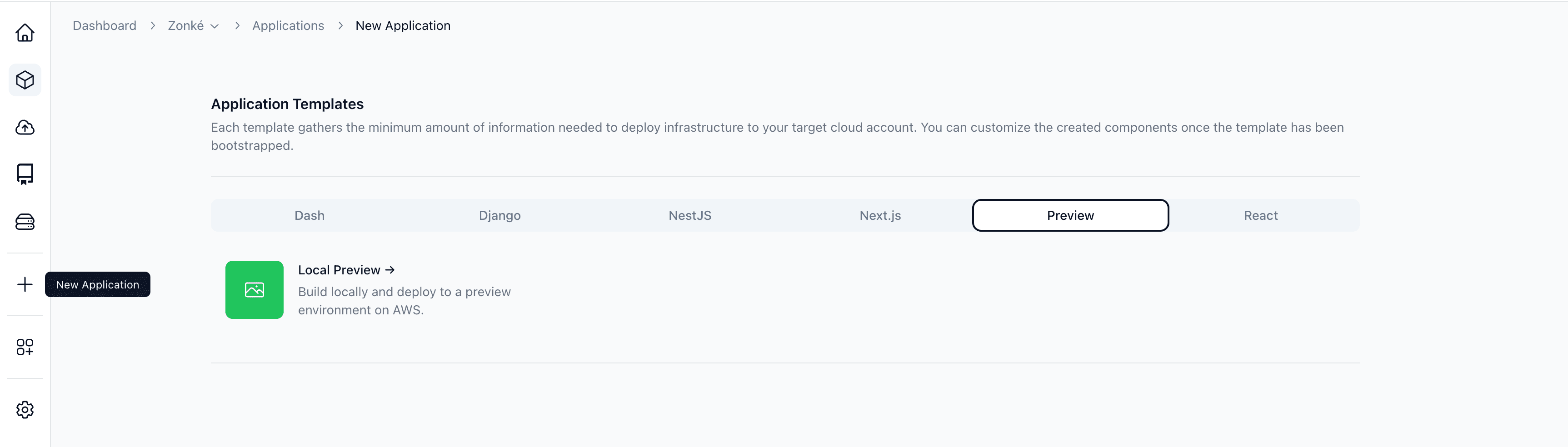 New Preview Application